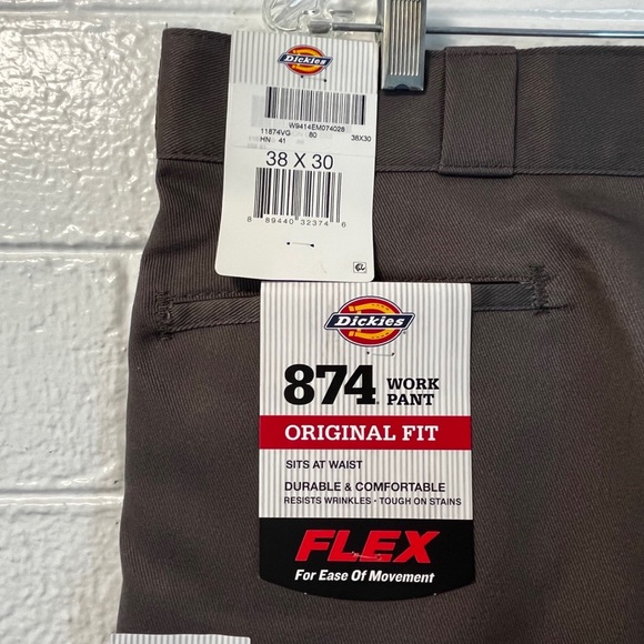 DICKIES 874 FLEX Casual Men's Gray work / leisure Pants NWT 38 X 30 - Picture 8 of 14